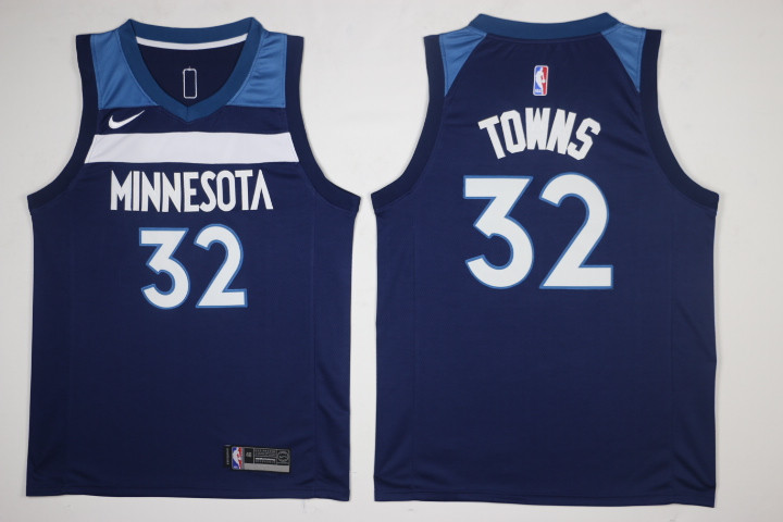 Men Minnesota Timberwolves #32 Towns Blue New Nike Season NBA Jerseys